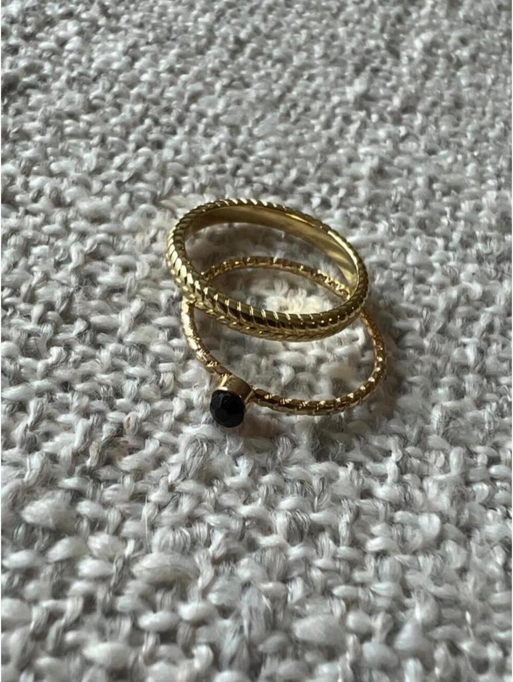 Women's Gold Tone 2 Piece Bohemian Ring Set
